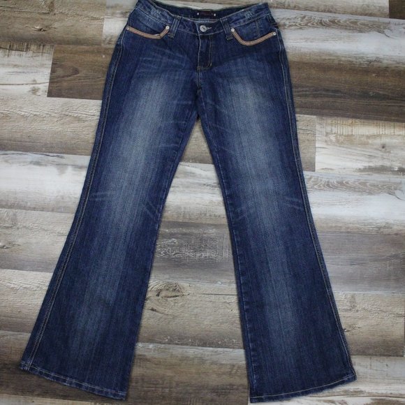 Vanilla Star Dark Wash Boot Cut Jeans Sz 27 - Picture 1 of 8
